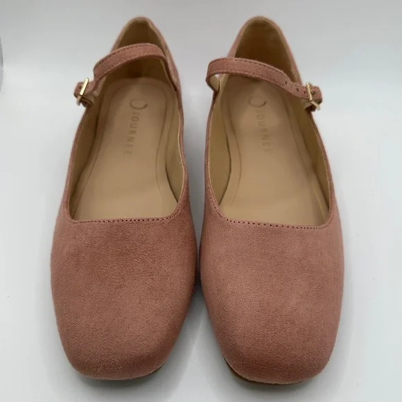 Journee Collection Rosewood Suede Mary Jane Flats - Picture 4 of 9